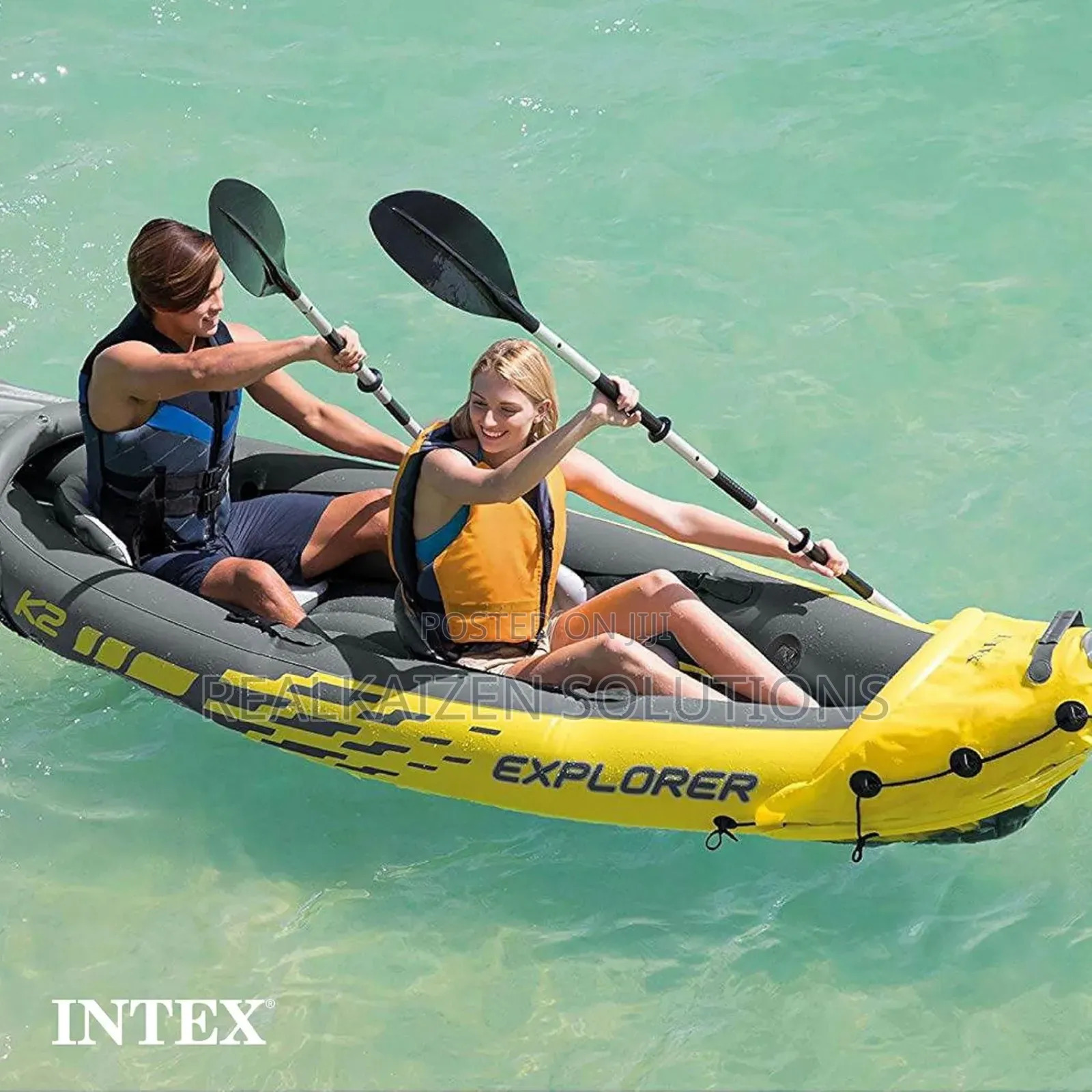 Intex Explorer 2-Person Inflatable Kayak Boat Set
