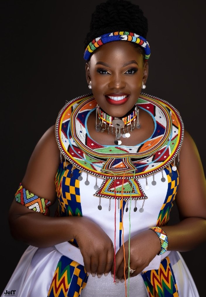 African Bridal Outfit with Accessories