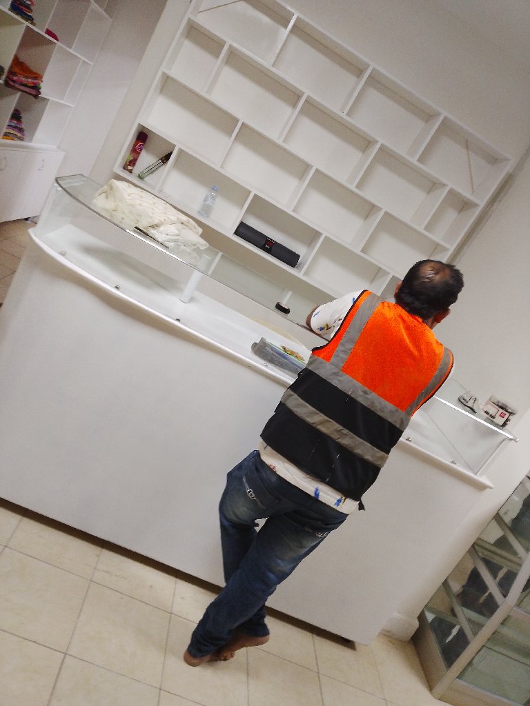 shelves and counter for boutique